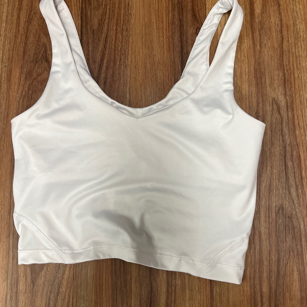 Refuge White V-Neck Tank Top Workout Built in Bra